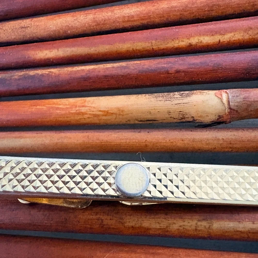 SWANK Gold Tone Textured Tie Clip